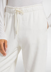 SET AUS RUNDHALS-SWEATSHIRT UND BALLONHOSE AUS WEISSEM BAUMWOLL-SWEAT - | DEHA