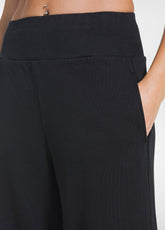 BLACK ORGANIC COTTON SWEATSHIRT AND PALAZZO PANTS SET - | DEHA
