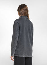 BLAZER IN COTONE ORGANICO MARMORIZZATO NERO - BLACK | DEHA