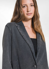 BLAZER IN COTONE ORGANICO MARMORIZZATO NERO - BLACK | DEHA