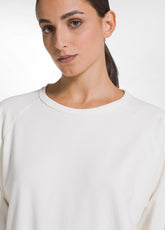 WHITE STRETCH COTTON CREWNECK SWEATSHIRT AND JOGGERS SET - | DEHA