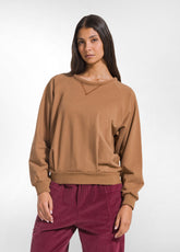 FELPA GIROCOLLO IN COTONE DEHA MARRONE - NUT BROWN | DEHA