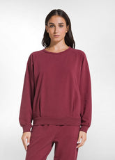 FELPA GIROCOLLO IN COTONE DEHA ROSSO - CHERRY RED | DEHA