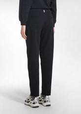 SLIM-FIT STRETCH COTTON TROUSERS - BLACK - BLACK | DEHA
