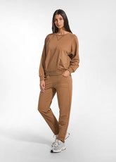 PANTALONI SLIM FIT IN COTONE STRETCH MARRONE - NUT BROWN | DEHA