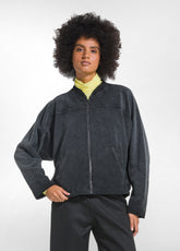 FELPA CON ZIP IN MORBIDO PILE NERO - BLACK | DEHA