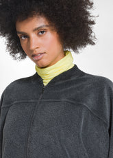 FELPA CON ZIP IN MORBIDO PILE NERO - BLACK | DEHA