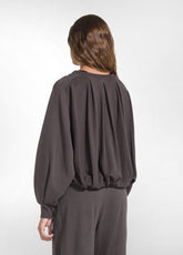 COTTON CREW NECK SWEATSHIRT - BROWN - COCOA BROWN | DEHA
