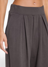 TUTA FELPA GIROCOLLO E PANTALONI CON PINCES IN COTONE MARRONE - | DEHA