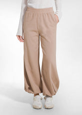 JOGGER-HOSE MIT KNÖCHELRAFFUNG BRAUN - CAMEL BROWN | DEHA