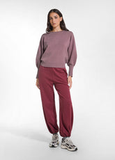 RED JOGGER TROUSERS WITH ANKLE GATHERING - CHERRY RED | DEHA
