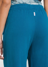 GREEN JOGGER TROUSERS WITH ANKLE GATHERING - TEAL GREEN | DEHA