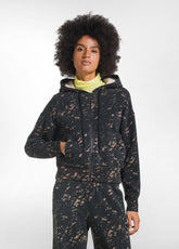 ALLOVER PRINT ZIP-UP HOODIE - MULTICOLOR - DOTTED BROWN | DEHA