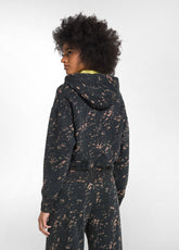 SWEATANZUG MIT REISSVERSCHLUSS UND PALAZZO-HOSE MIT ALLOVER-PRINT - | DEHA
