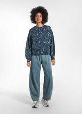 ALL-OVER PRINT CREWNECK SWEATSHIRT - MULTICOLOR - DOTTED BLUE | DEHA