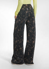 SWEATANZUG MIT REISSVERSCHLUSS UND PALAZZO-HOSE MIT ALLOVER-PRINT - | DEHA