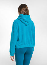 FELPA CON ZIP E CAPPUCCIO IN PILE LEGGERO OTHER - TURQUOISE BLUE | DEHA