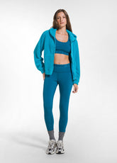 FELPA CON ZIP E CAPPUCCIO IN PILE LEGGERO OTHER - TURQUOISE BLUE | DEHA
