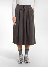 Pleated Lyocell Twill Skirt - Brown - COCOA BROWN | DEHA