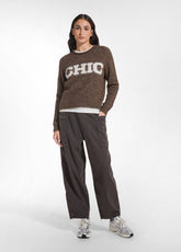 PANTALONE BALLOON IN TWILL LYOCELL MARRONE - COCOA BROWN | DEHA