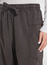 PANTALONE BALLOON IN TWILL LYOCELL MARRONE - COCOA BROWN | DEHA