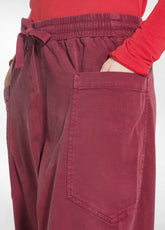 PANTALONE BALLOON IN TWILL LYOCELL ROSSO - CHERRY RED | DEHA