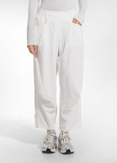 FINE-CORDUROY BALLOON TROUSERS - WHITE - SOFT IVORY | DEHA