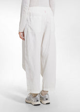 FINE-CORDUROY BALLOON TROUSERS - WHITE - SOFT IVORY | DEHA