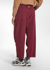 PANTALONE BALLOON VELLUTO MILLE RIGHE ROSSO - CHERRY RED | DEHA