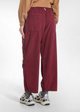 FINE-CORDUROY BALLOON TROUSERS - RED - CHERRY RED | DEHA