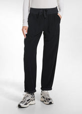 STRAIGHT-LEG FINE-WALE CORDUROY TROUSERS - BLACK - BLACK | DEHA