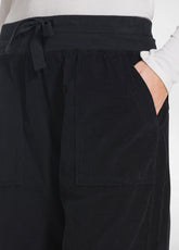 STRAIGHT-LEG FINE-WALE CORDUROY TROUSERS - BLACK - BLACK | DEHA