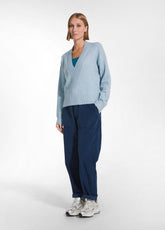 STRAIGHT-LEG FINE-WALE CORDUROY TROUSERS - BLUE - BLU NAVY | DEHA