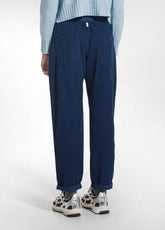 PANTALONI DRITTI IN VELLUTO 1000 RIGHE BLU - BLU NAVY | DEHA