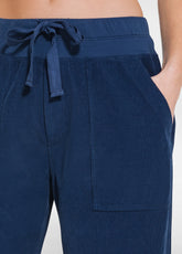 STRAIGHT-LEG FINE-WALE CORDUROY TROUSERS - BLUE - BLU NAVY | DEHA