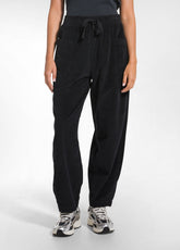 FINE-WALE CORDUROY BALLOON TROUSERS - BLACK - BLACK | DEHA