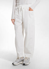 FINE-WALE CORDUROY BALLOON TROUSERS - WHITE - SOFT IVORY | DEHA