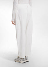 FINE-WALE CORDUROY BALLOON TROUSERS - WHITE - SOFT IVORY | DEHA