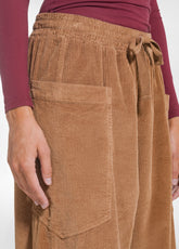 FINE-WALE CORDUROY BALLOON TROUSERS - BROWN - NUT BROWN | DEHA
