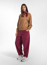 FINE-WALE CORDUROY BALLOON TROUSERS - RED - CHERRY RED | DEHA