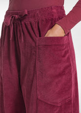 FINE-WALE CORDUROY BALLOON TROUSERS - RED - CHERRY RED | DEHA