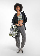 LAMINATED OVERSIZED ZIP-UP HOODIE - BLACK - BLACK | DEHA