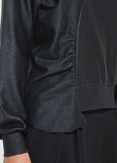 FELPA LAMINATA CON ARRICCIATURA NERO - BLACK | DEHA