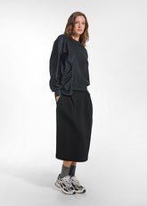 FELPA LAMINATA CON ARRICCIATURA NERO - BLACK | DEHA