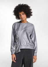 LAMINIERTER SWEATER MIT RAFFUNG - GRAU - SILVER GREY | DEHA