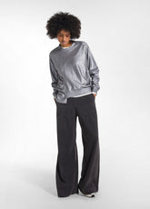 LAMINIERTER SWEATER MIT RAFFUNG - GRAU - SILVER GREY | DEHA