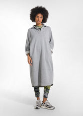 ORGANIC COTTON SWEATSHIRT POLO DRESS - GREY - GREY MELANGE | DEHA