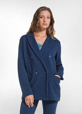 BLAZER 4 BOTTONI IN FELPA DI COTONE BLU - BLU NAVY | DEHA