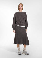 FELPA GIROCOLLO COTONE MODAL E RASO MARRONE - COCOA BROWN | DEHA