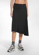 GONNA IN RASO STRETCH NERO - BLACK | DEHA